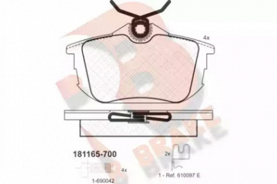 R BRAKE rb1165700 -  Комплект тормозных колодок, дисковый тормоз